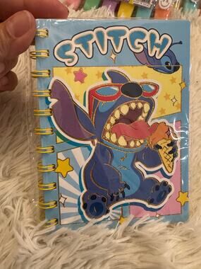Stitch eating ice cream notebook size A6 spiral lined pages sparkles